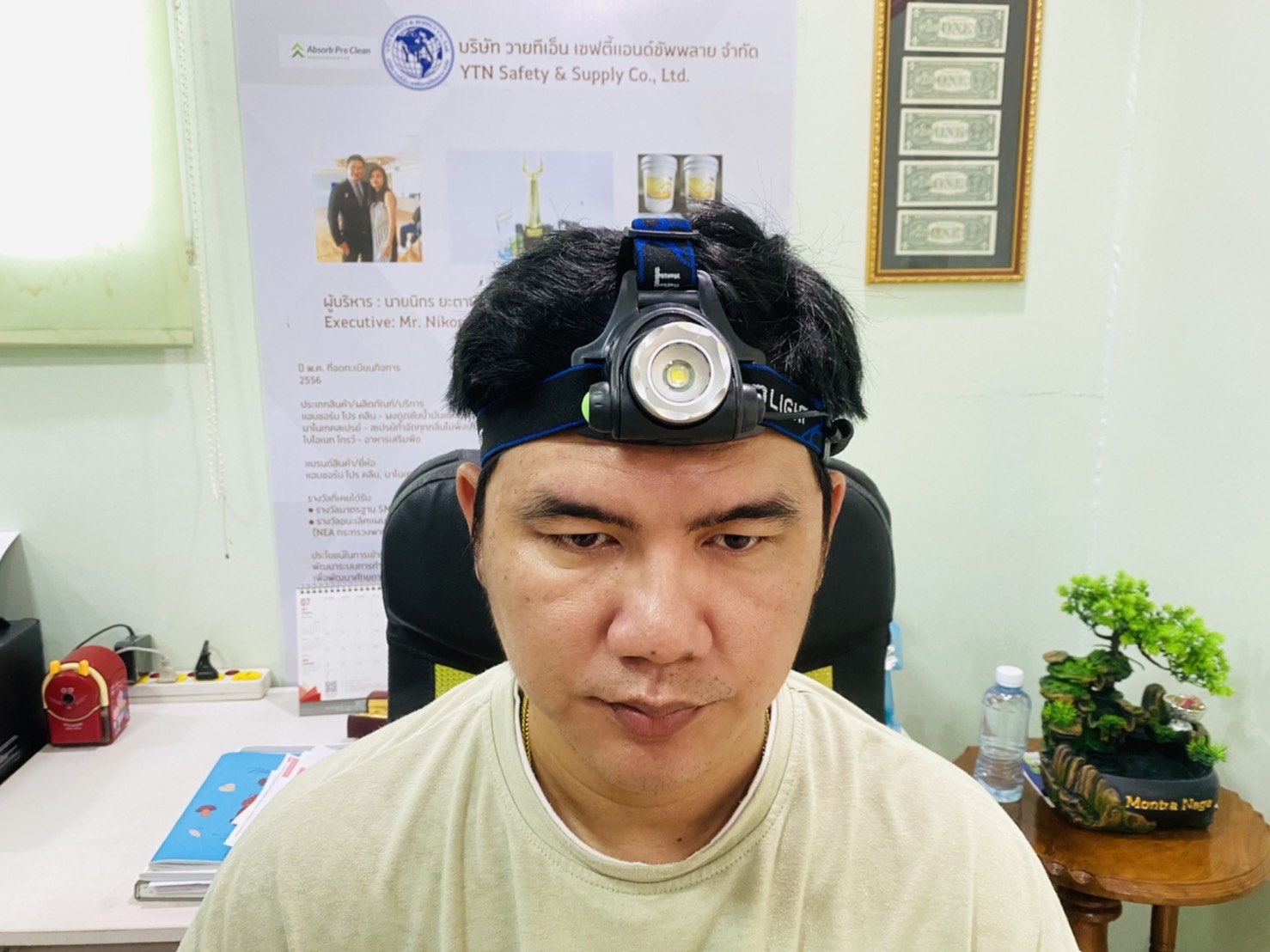 ไฟฉายคาดศรีษะ LED แสงสีขาว ซูมได้ ชาร์จไฟได้ในตัว