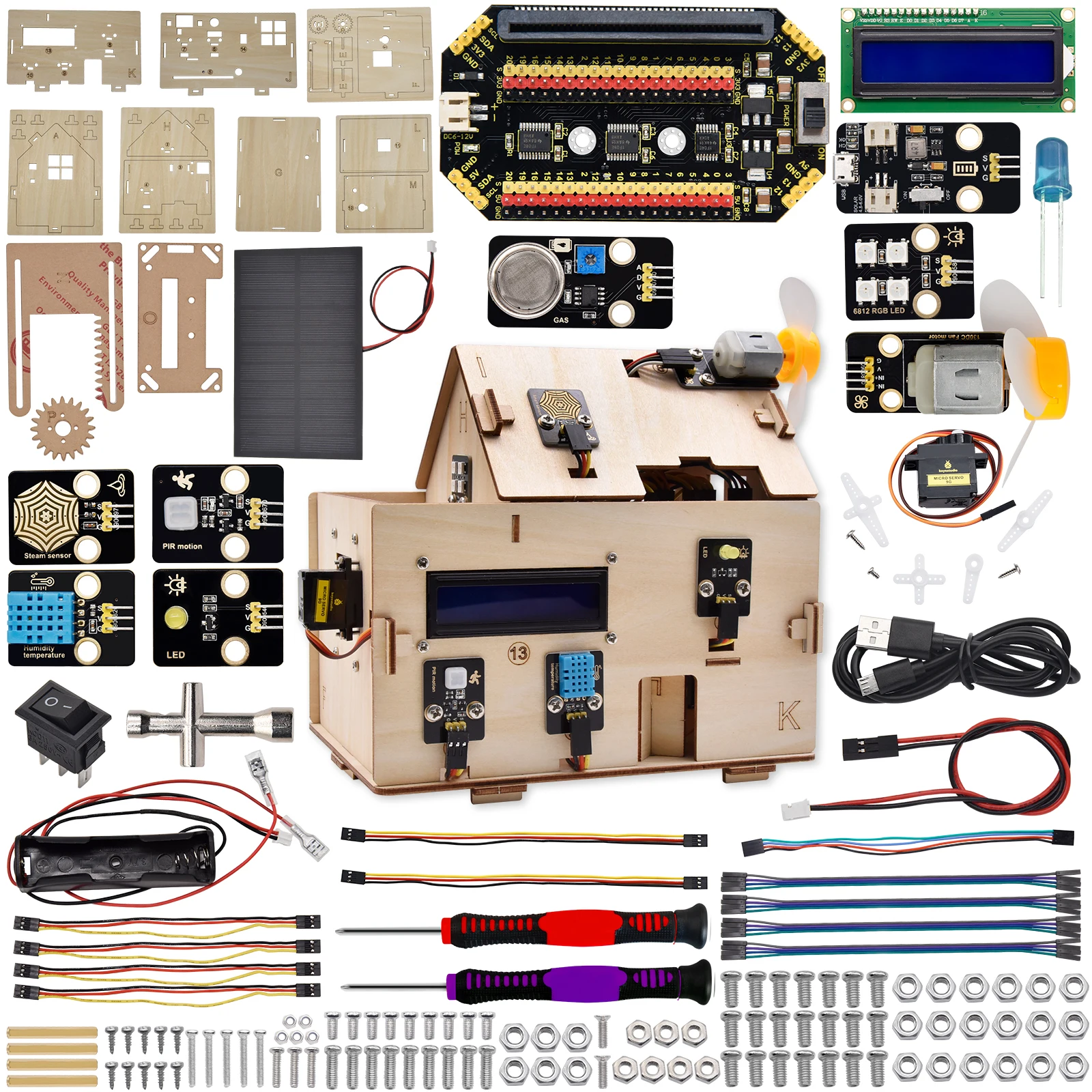 Keyestudio Microbit V2 Starter Kit Smart Home Kit (ชุดเริ่มต้น สมาร์ทโฮม Microbit V2)