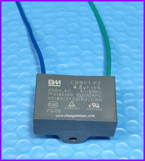 capacitor 4.5uF/450v คาปาซิเตอร์ ยี่ห้อ BM มีสาย