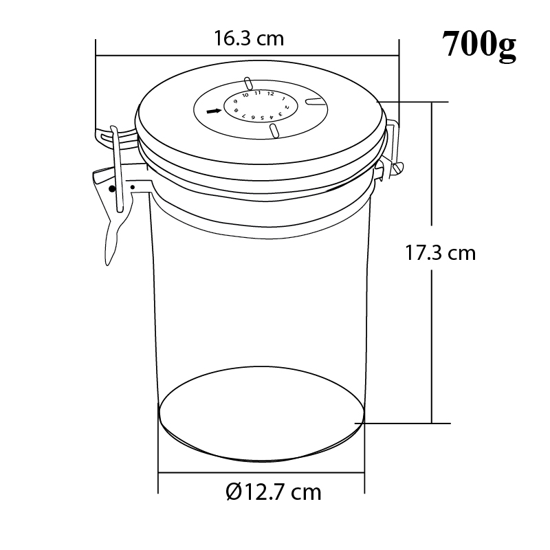 โถเก็บเมล็ดกาแฟ สูญกาศ กันความชื้น 700 กรัม 1610-576
