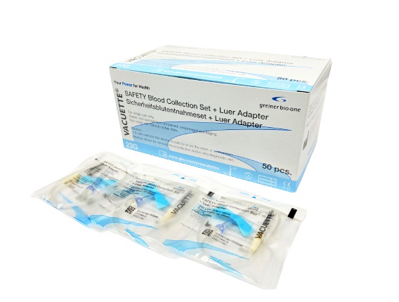Safety Blood Collection Set + Luer Adapter 23G