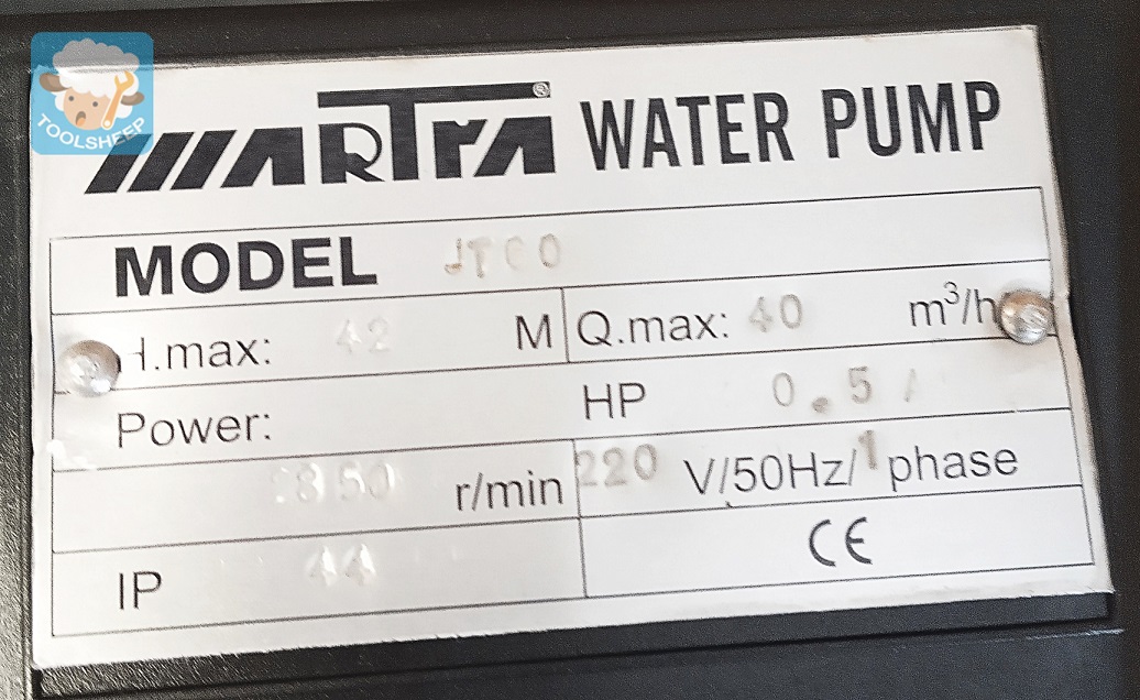 ปั๊มน้ำหอยโข่ง MARTRA รุ่น JT60