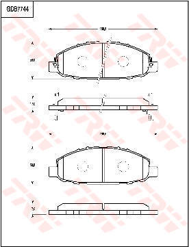 ผ้าเบรค TRW ล้อหน้า NISSAN Urvan (E25) 3.0 ZDI ปี 2004 on UTEC (GDB7744)