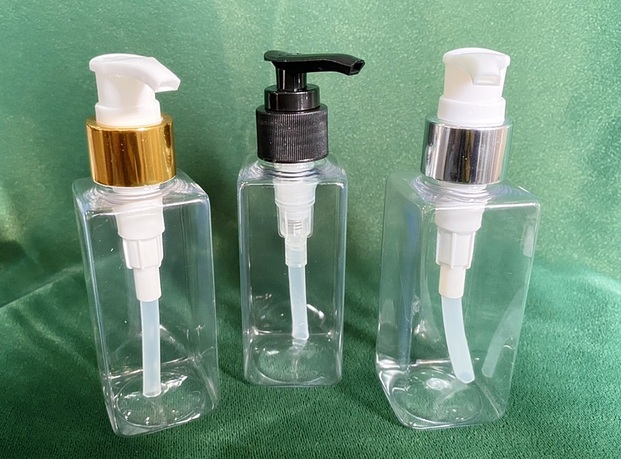 ขวดหัวปั๊มทรงสี่เหลี่ยม ขนาด120ml.