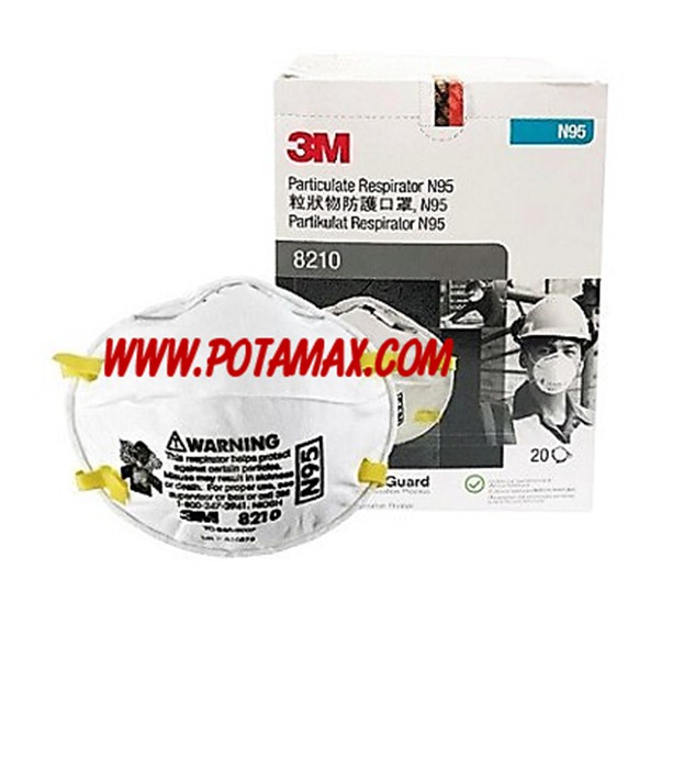 8210 หน้ากาก N95 ป้องกันฝุ่น ละออง ฟูมโลหะ | 20 ชิ้น/กล่อง, 8 กล่อง/ลัง