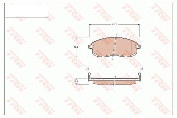 ผ้าเบรค-หน้า Juke 1.5,1.6 ปี 2013 ขึ้นไป (TRW)