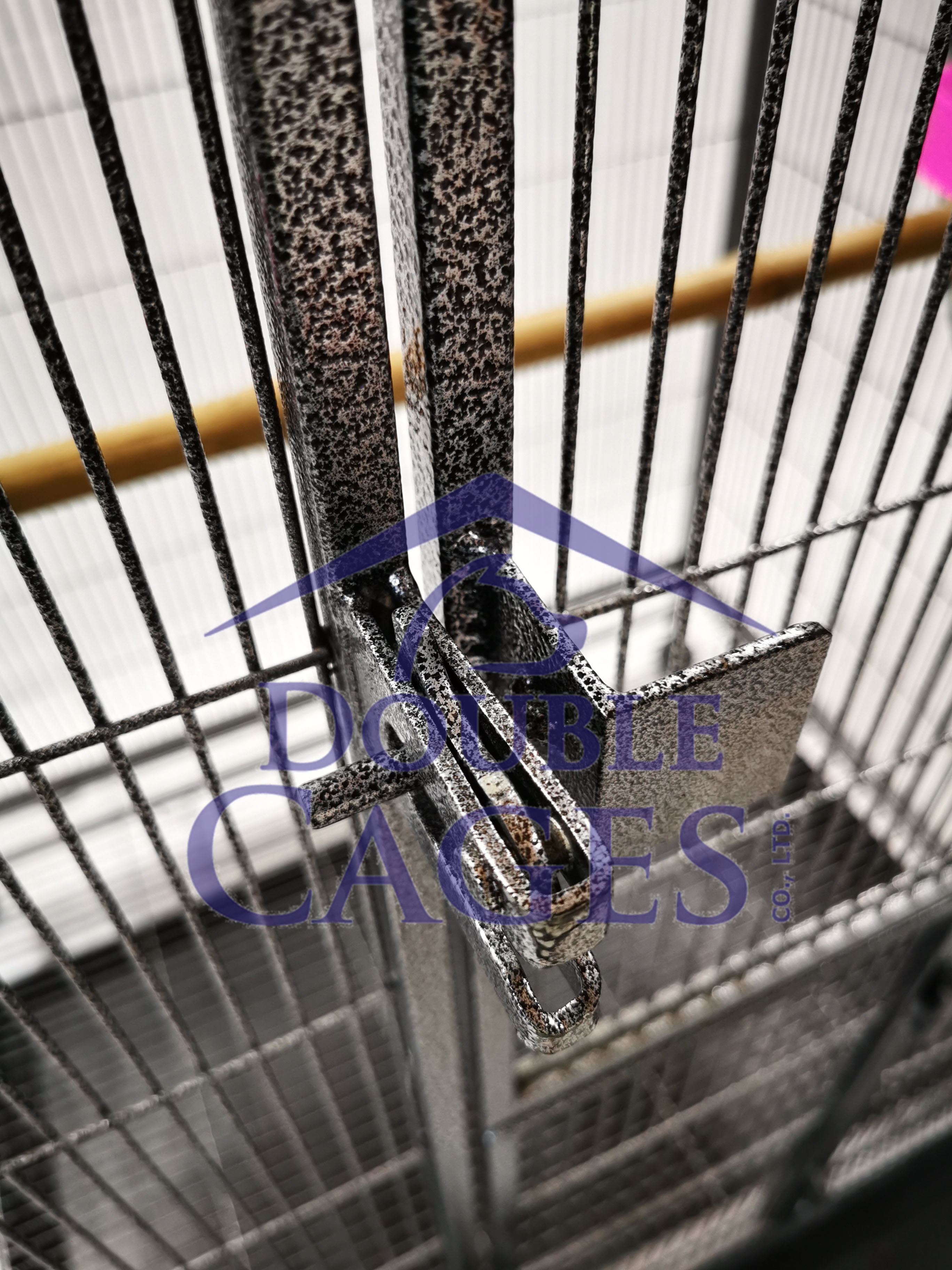 กรงนกแป็ป4หุน สีดำ สีระเบิด (ถาดรอง 2 ใบ)