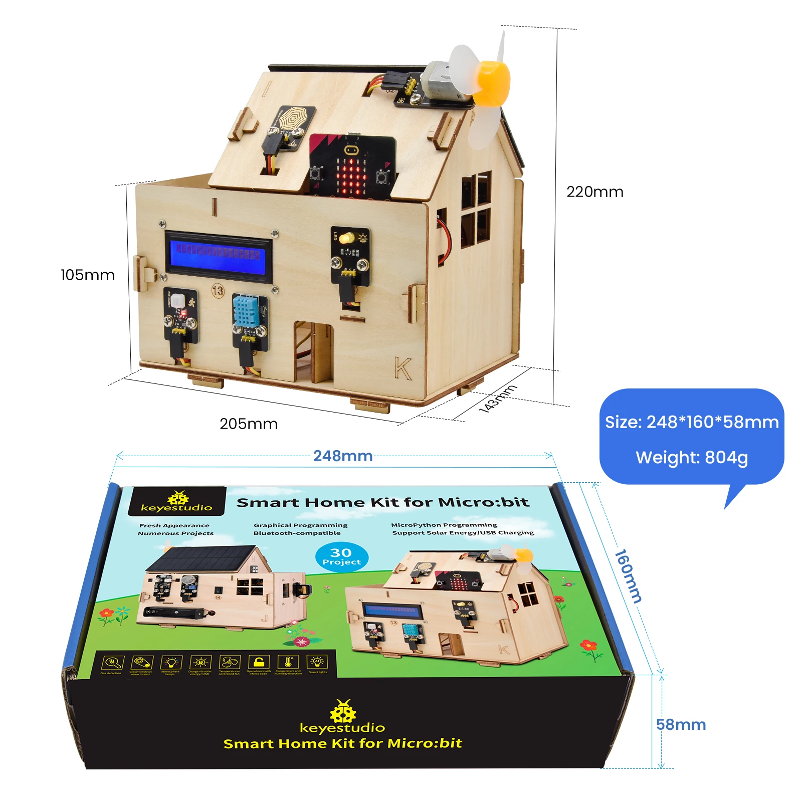 Keyestudio Microbit V2 Starter Kit Smart Home Kit (ชุดเริ่มต้น สมาร์ทโฮม Microbit V2)