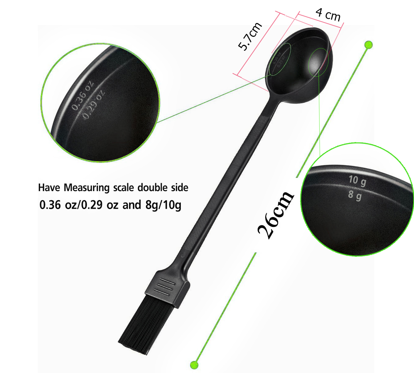 ช้อนตักกาแฟ ตวงกาแฟ แปรงปัดผงกาแฟ 26 cm. 1610-646