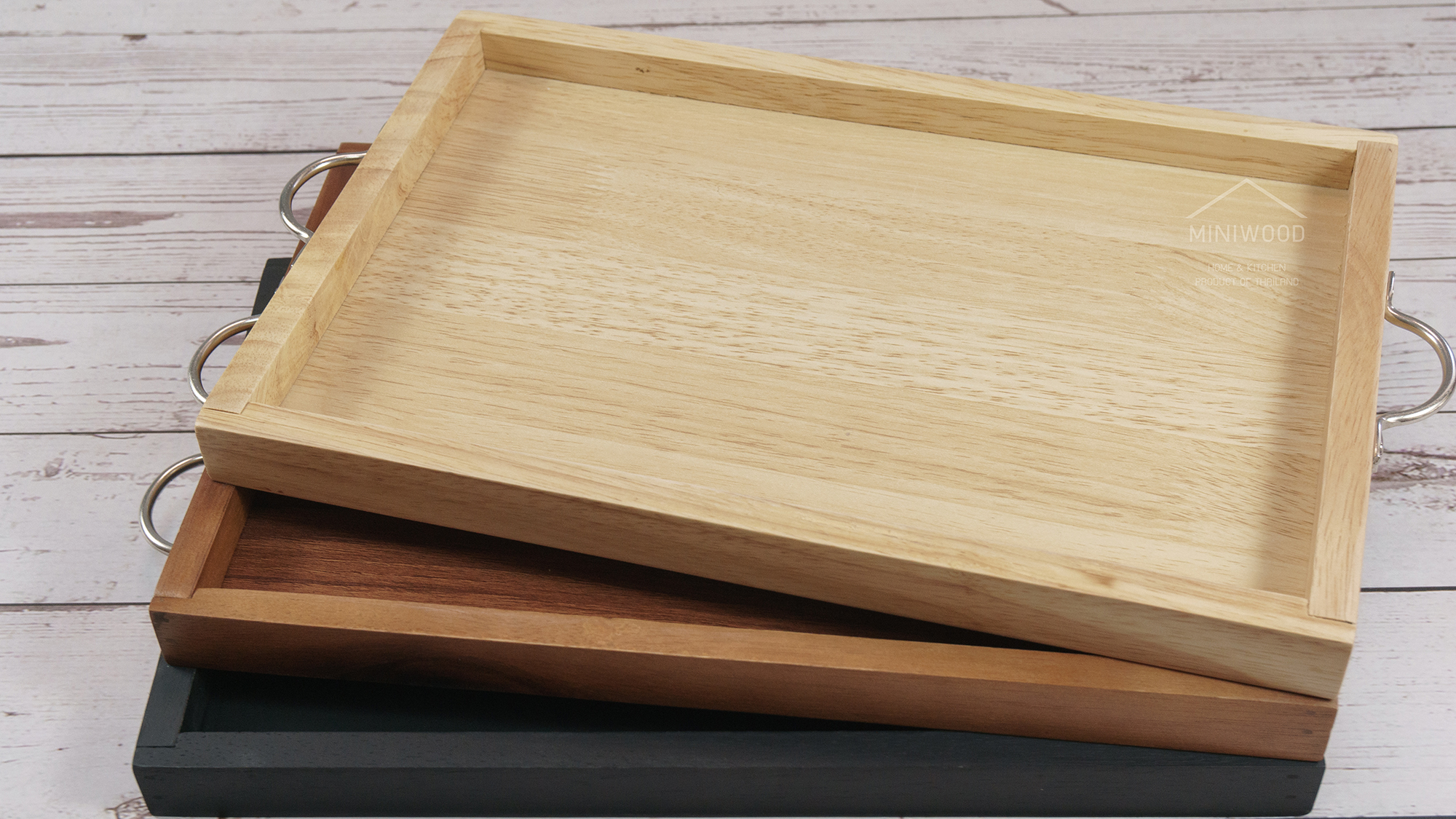 MINIWOO กระบะเล็กถาดไม้ ถาดวางของ Wooden Tray 8x12 นิ้ว