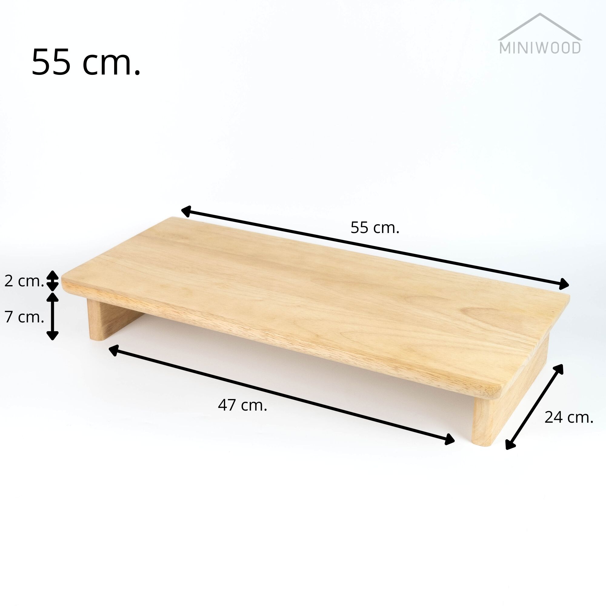 MINIWOOD ชั้นวางจอคอม ที่วางจอคอม ชั้นไม้ ทำจากไม้จริงทุกชิ้น Monitor stand