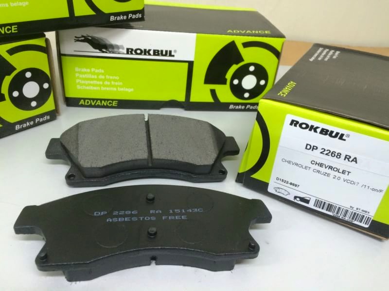 ผ้าเบรค (หน้า) cruze 2.0 ดีเซล ปี 2011 ขึ้นไป (Rokbul-RA)