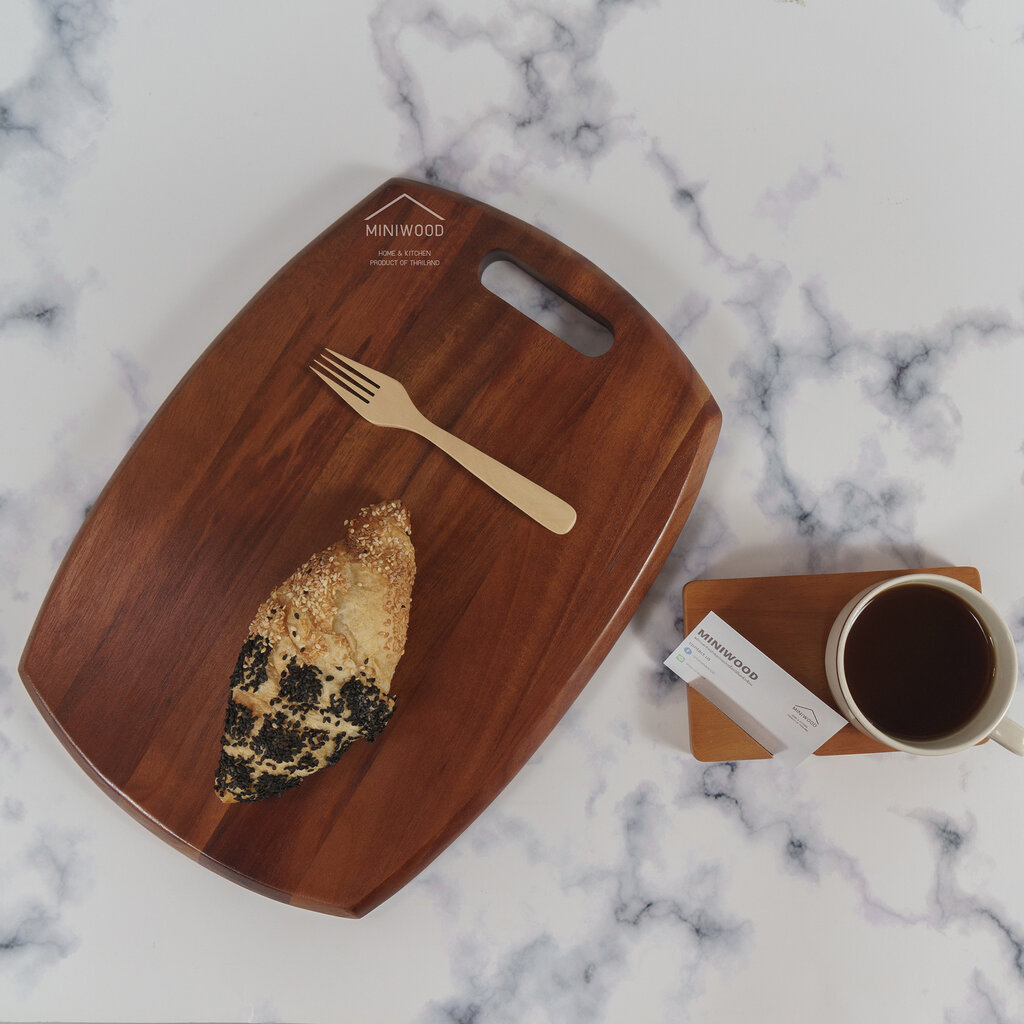 MINIWOOD เขียงกระเป๋า เขียงหูจับ เขียงไม้ Wooden cutting board FOOD GRADE
