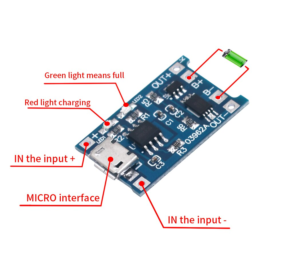 5V 1A Lithium Battery Charger Module 18650 TP4056
