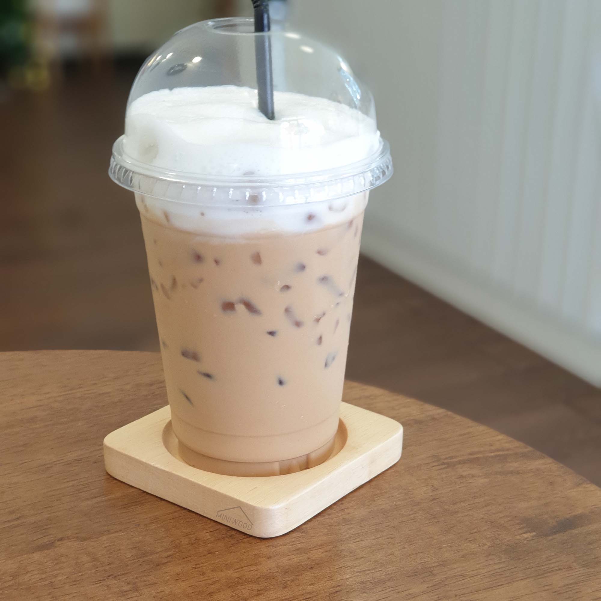 MINIWOOD จานรองแก้ว Wooden Coaster ผลิตจากไม้ยางพารา