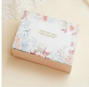 กล่องใส่ขนมลายดอกไม้กระต่าย Just for you (10ใบ/แพ็ค)