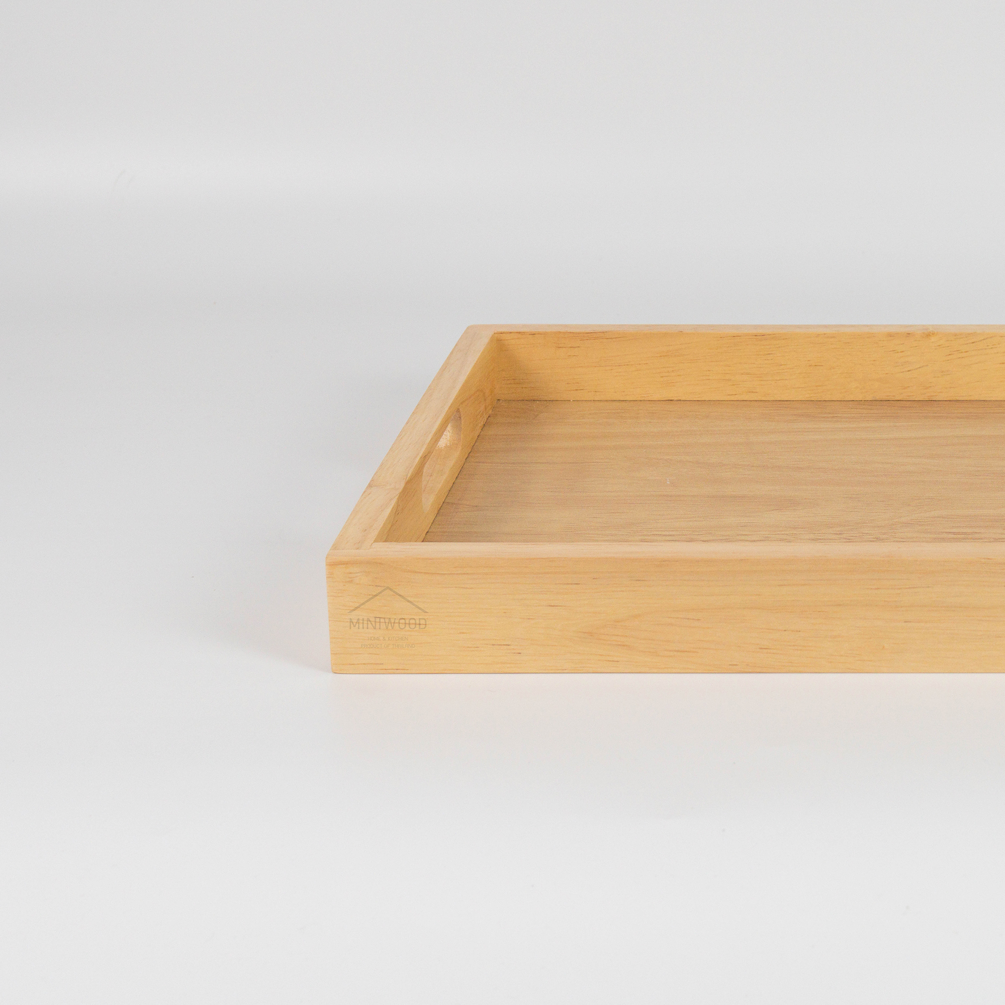 MINIWOOD ถาดเสิร์ฟ สี่เหลี่ยม ถาดไม้ Wooden Tray ไม้ยางพารา
