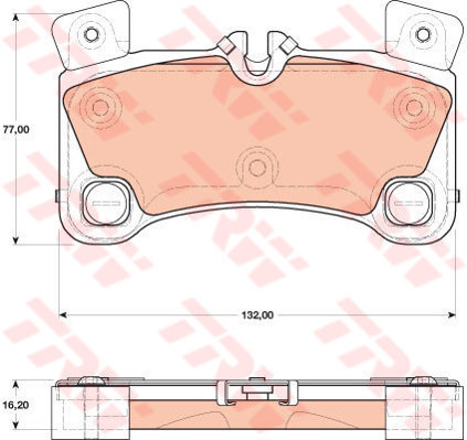 ผ้าเบรค - หลัง PORSCHE CAYENNE 4.5, 4.8 Turbo S ปี 2007-2010 / TRW-COTEC