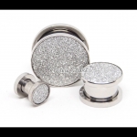 จิวสแตนเลสหน้าตันทราย สีเงิน (4-20 mm)