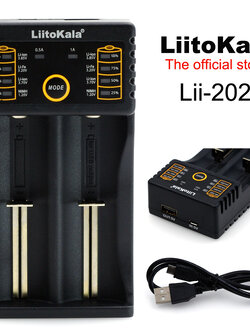ที่ชาร์จแบตเตอรี่ 18650 แบบ 2 ก้อน LiitoKala-Lii202 USB