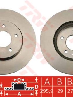 จานเบรค (หน้า) CHEVROLET CAPTIVA ปี 2007 - 2016 (TRW)