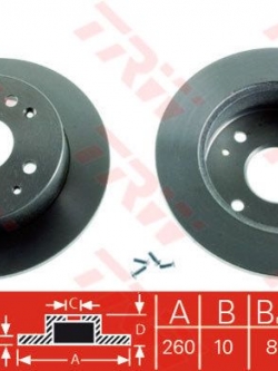 TRW จานดิสเบรค (หลัง) Honda Accord (งูเห่า) ปี 97 - 02