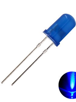 หลอดไฟ LED 5mm สีฟ้า 5 ชิ้น