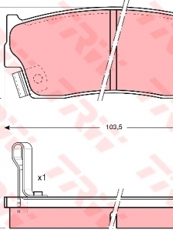 ผ้าเบรค TRW ล้อหน้า Suzuki Vitara 3 ประตู 1.6 ปี 1988-1991 DTEC (GDB885)