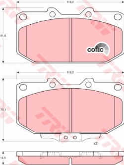 ผ้าเบรค TRW ล้อหน้า NISSAN 300 ZX (Z32) 3.0 Turbo (S13) ปี 1989 - 1997 DTEC (GDB1006)