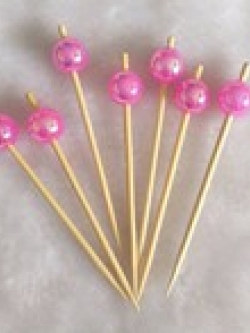 ไม้จิ้มหัวมุกชมพู