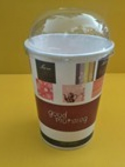 แก้วป๊อปคอร์น/แก้วใส่น้ำ +ฝาใสปิด/ฝาใสเจาะรู