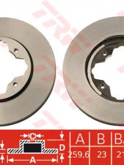 TRW จานดิสเบรค (หน้า) Honda Accord (ท้ายก้อนเดียว,สองก้อน) ปี 94 - 97