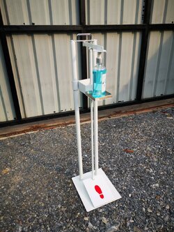 อุปกรณ์จ่ายแอลกอฮอล์แบบเท้าเหยียบ วัสดุเหล็กพ่นสีอบอย่างดี (B)