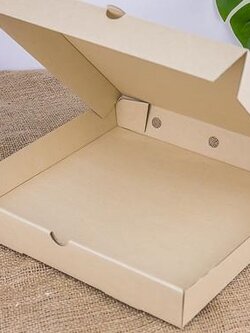 กล่องลูกฟูก พิซซ่า 12 นิ้ว แบบมีช่องด้านหลัง