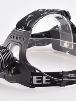 ไฟฉายคาดศรีษะ LED แสงสีขาว/ส้ม ซูมได้ ชาร์จไฟได้ในตัว