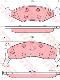 ผ้าเบรค TRW ล้อหน้า KIA Sportage 4WD 2.0 ปี 1995 on ATEC (GDB3123)