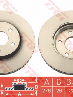 จานเบรค Cruze 1.6 , 1.8 (คู่หน้า) ปี 2010 ขึ้นไป / TRW