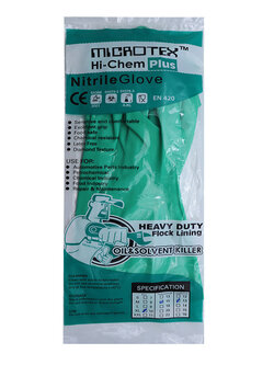 ถุงมือยางไนไตร 15 mil แบบมีซับใน ป้องกันน้ำมัน (ยกลัง)