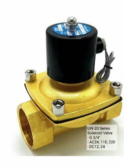UW-20 Solenoid Valve (3/4") วาล์วเปิด-ปิด ทองเหลือง | UW-20 Brass Solenoid Valve AC24V, AC110, AC220, DC12, DC24V