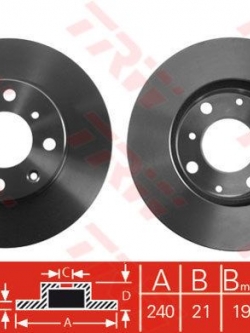 TRW (หน้า) จานเบรค HONDA CITY 1.5 ZX , แมลงสาบ ปี 2004 - 2007