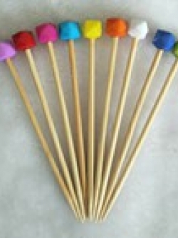 ไม้จิ้มหัวลูกปัดเหลี่ยมเข้มปิดหัวคละสี