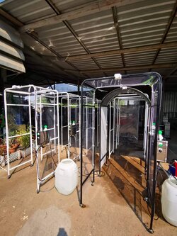 อุโมงค์พ่นฆ่าเชื้อโรคเคลื่อนย้ายได้ โครงสร้างจากเหล็กหุ้มผ้าใบใส