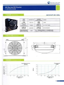 HIKERIS AH1012T | ชุดระบายความร้อน น้ำมันไฮดรอลิค | AH1012T-DC-100L Oil Cooler