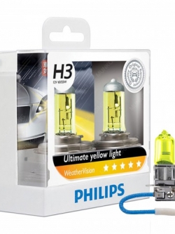 หลอดไฟรถยนต์ Philips H3 Weather Vision 12V 55W แพ็คคู่