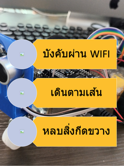 ชุดคิท หุ่นยนต์ ESP8266 3 in 1 - บังคับผ่าน WIFI / เดินตามเส้น / หลบสิ่งกีดขวาง