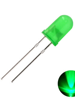 หลอดไฟ LED 5mm สีเขียว 5 ชิ้น