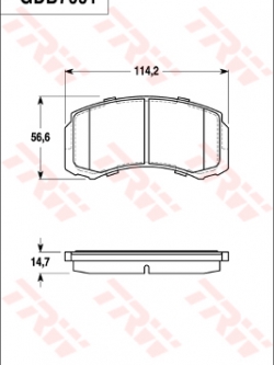 ผ้าเบรค หน้า TRW - MITSUBISHI Lancer Cedia 1.6 (C55) ปี 2002 on DTEC (GDB7651)