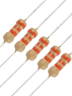 รีซิสเตอร์ 33K Ohm 1/4W 5% จำนวน 10 ตัว