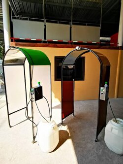 อุโมงค์พ่นฆ่าเชื้อโรคเคลื่อนย้ายได้ โครงสร้างเหล็กหุ้มอคริลิค