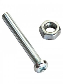 สกรูหัวกลม+น็อตตัวเมีย ขนาด 3มม ยาว 12มม 10ตัว